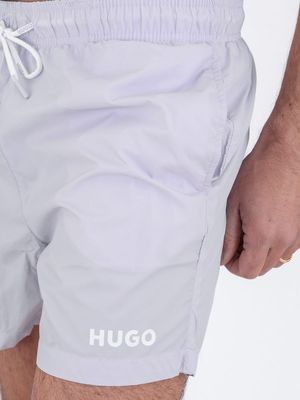 4. Boxer Mare Uomo HUGO con Logo a Contrasto e Asciugatura Rapida Lilla