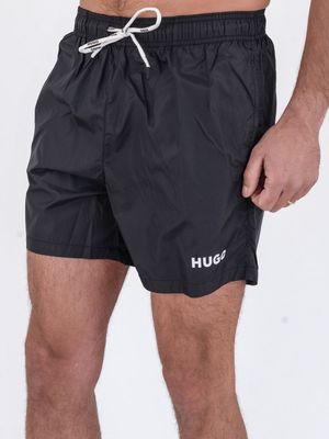 4. Boxer Mare Uomo HUGO con Logo a Contrasto e Asciugatura Rapida Nero
