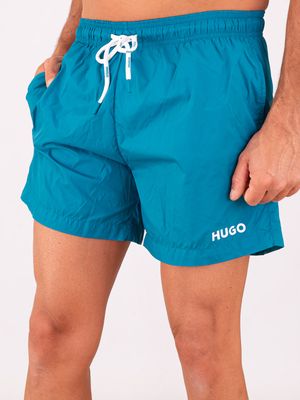 2. Boxer Mare Uomo HUGO con Logo a Contrasto e Asciugatura Rapida Ottanio