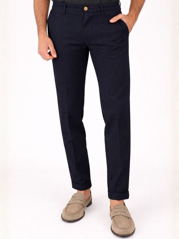 1. Pantalone Uomo Re-Hash in Lyocell e Cotone con Vestibilità Slim Elegante Blu Re-Hash p2472277