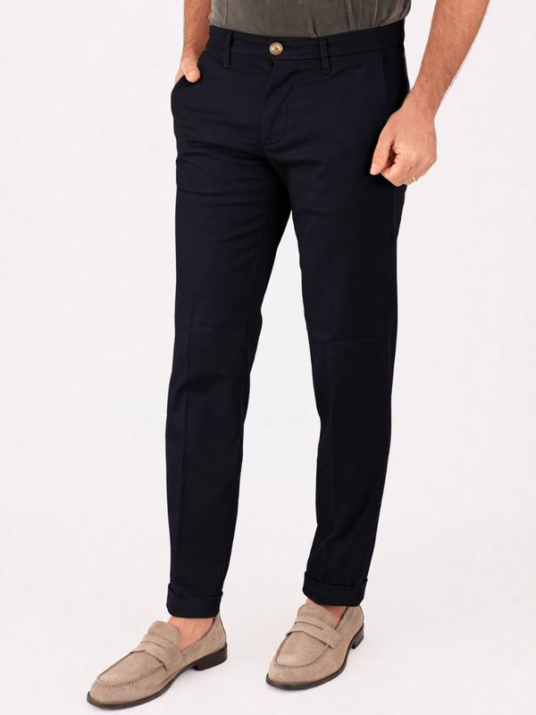 2. Pantalone Uomo Re-Hash in Lyocell e Cotone con Vestibilità Slim Elegante Blu Re-Hash p2472277