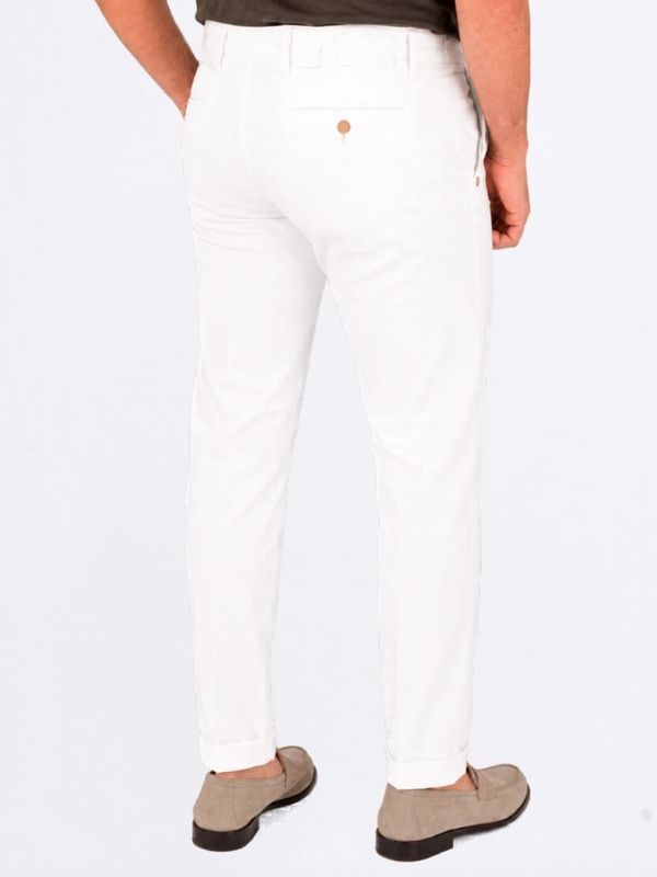 3. Pantalon Re-Hash pour homme en lyocell et coton, coupe slim élégante Blanc Re-Hash p2472277