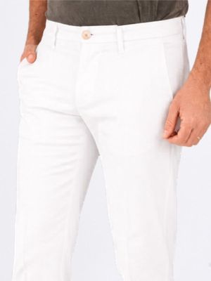 4. Pantalon Re-Hash pour homme en lyocell et coton, coupe slim élégante Blanc