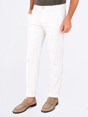 2. Pantalon Re-Hash pour homme en lyocell et coton, coupe slim élégante Blanc