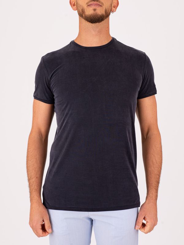 RRD men's Cupro T-shirt with a fluid and silky texture Blue Black RRD