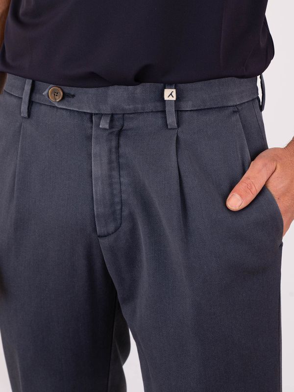 4. Myths Men's Trousers in Cool Virgin Wool with Front Pleats Blue MYTHS 26m19long145