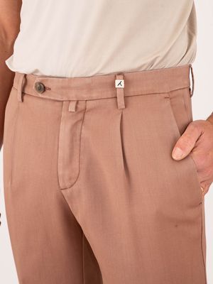 4. Myths Men's Trousers in Cool Virgin Wool with Front Pleats Onion