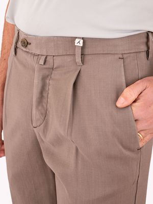 4. Myth Men's Trousers with Front Pleats in Cool Wool Turtledove