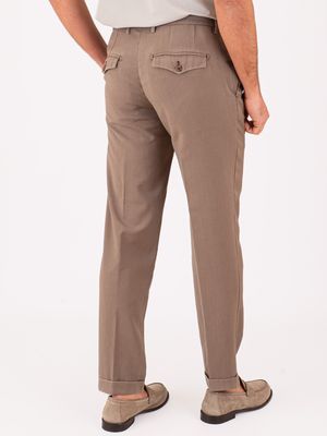 3. Myth Men's Trousers with Front Pleats in Cool Wool Turtledove