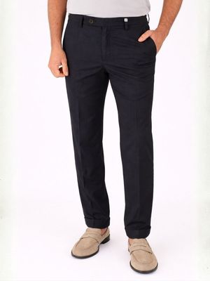 1. Myth Men's Trousers with Front Pleats in Cool Wool Blue
