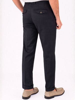 3. Myth Men's Trousers with Front Pleats in Cool Wool Blue
