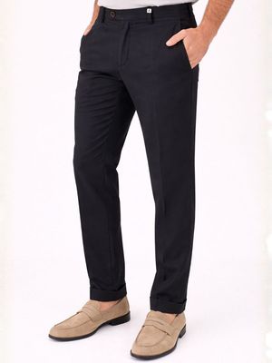 2. Myth Men's Trousers with Front Pleats in Cool Wool Blue