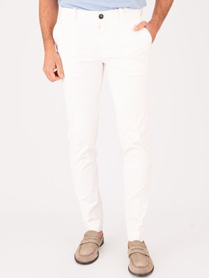 1. Marina Chalk Week End Light Pant Uomo RRD in Twill Tecnico Bianco