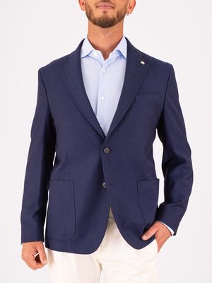 1. Manuel Ritz Men's Jacket in Cool Wool Drop 4 Blue