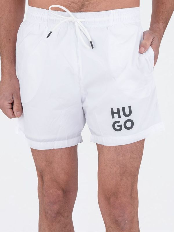 1. Boxer pour homme HUGO avec logo imprimé et cordon de serrage Blanc Hugo 50510190