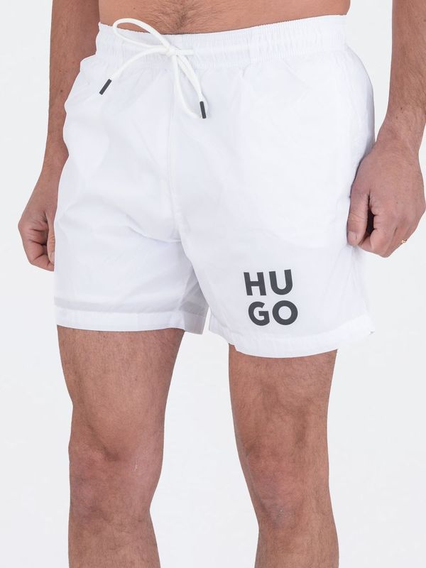 2. Boxer pour homme HUGO avec logo imprimé et cordon de serrage Blanc Hugo 50510190