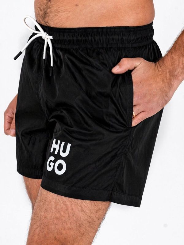 4. Costume Boxer Uomo HUGO con Logo Stampato e Coulisse Nero Hugo 50510190