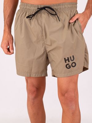 1. Boxer pour homme HUGO avec logo imprimé et cordon de serrage Vert
