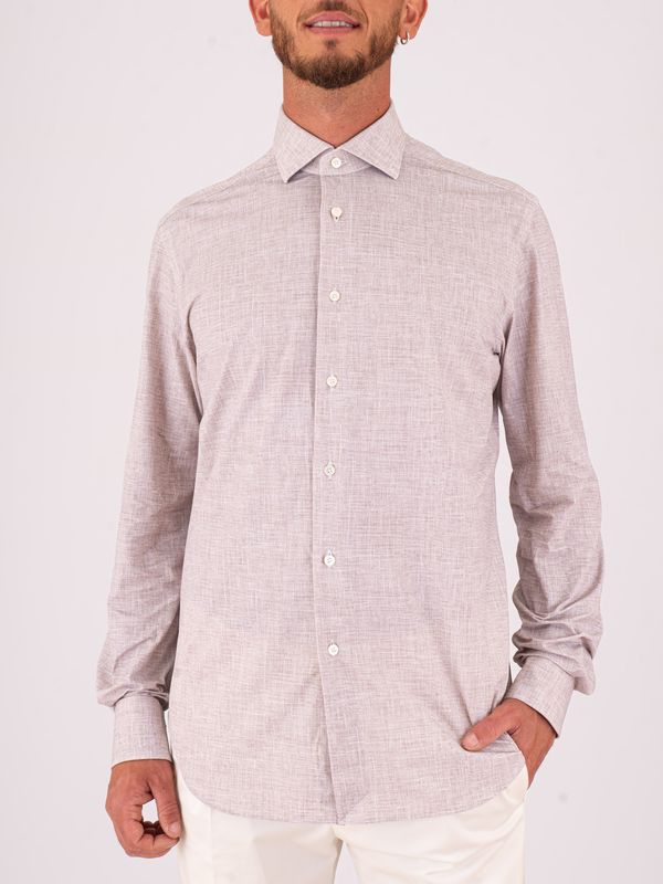 Xacus Men's Shirt in Evolution Fit Technical Fabric Brown Xacus