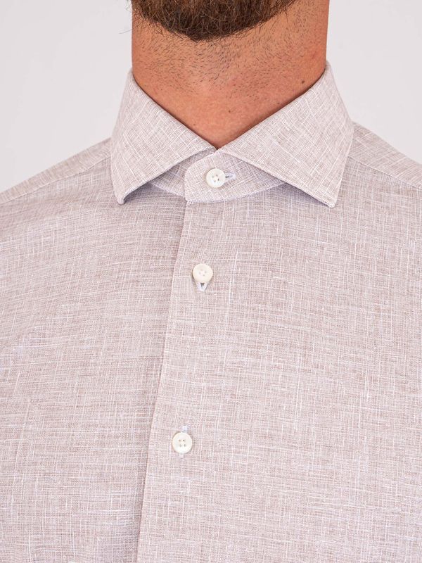 4. Camicia Uomo Xacus in Tessuto Tecnico Evolutionn-regular fit Marrone Xacus 81623.act358ml