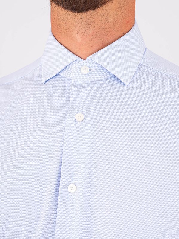 4. Xacus Men's Shirt in Evolution Fit Technical Fabric Celeste Xacus 81621.act358ml