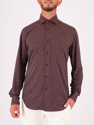 1. Xacus Men's Shirt in Evolution Fit Technical Fabric Grape marc