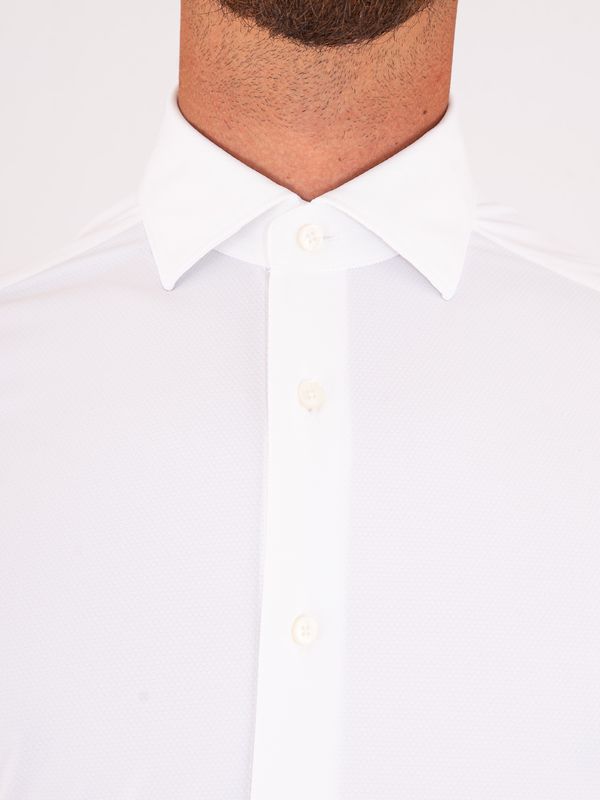 4. Camicia Uomo Xacus Tecnica Tailor-Slim Fit in Tessuto Performance Bianco Xacus 41611.act358ml