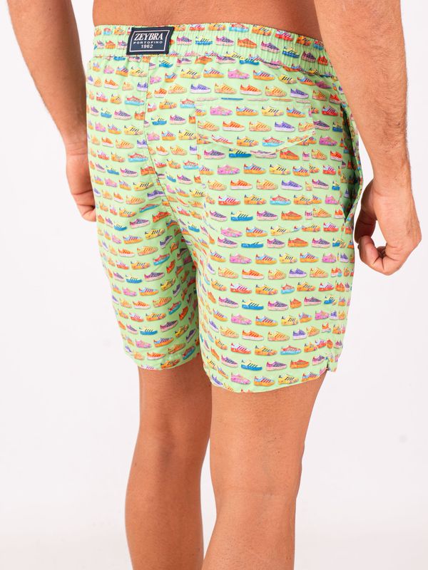 3. Maillot de bain homme Zeybra en tissu technique avec imprimé baskets Vert acide ZEYBRA aub614
