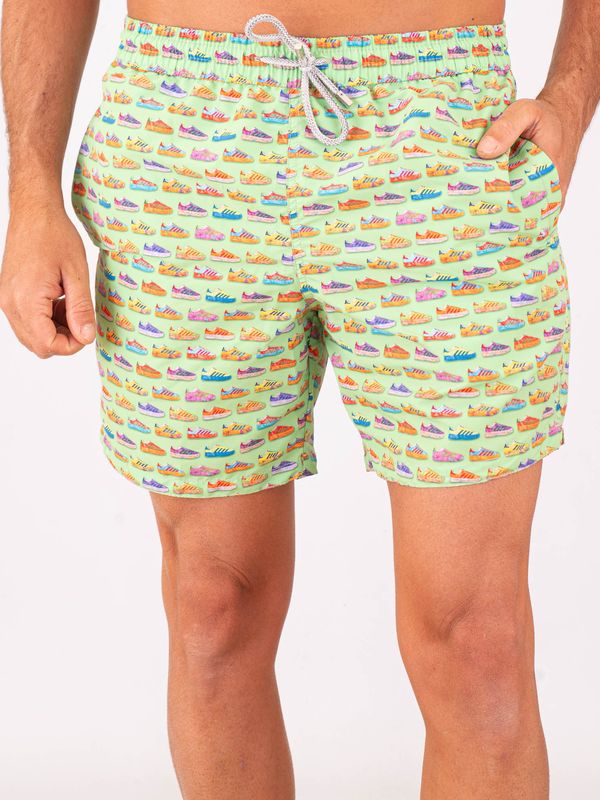 1. Maillot de bain homme Zeybra en tissu technique avec imprimé baskets Vert acide ZEYBRA aub614