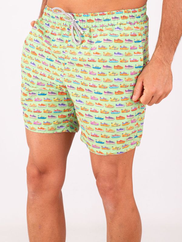 2. Maillot de bain homme Zeybra en tissu technique avec imprimé baskets Vert acide ZEYBRA aub614