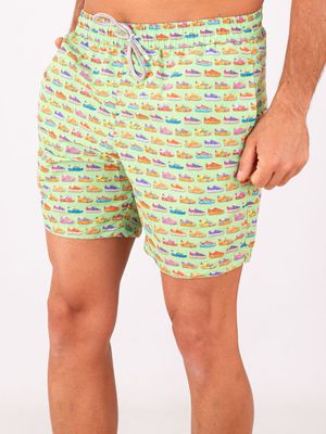 2. Maillot de bain homme Zeybra en tissu technique avec imprimé baskets Vert acide