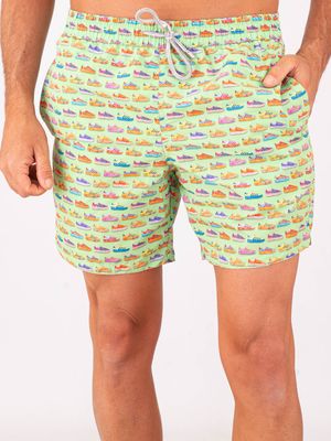 1. Maillot de bain homme Zeybra en tissu technique avec imprimé baskets Vert acide