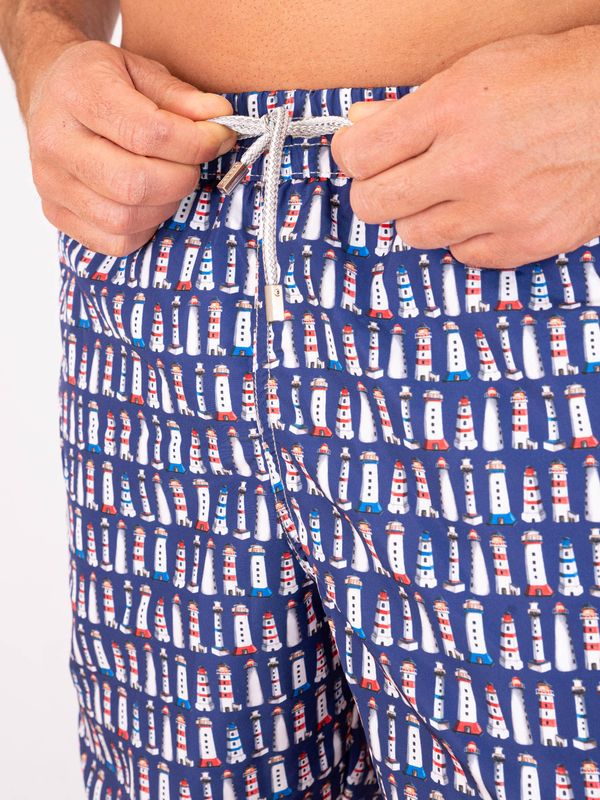 4. Zeybra Men's Swimsuit in Technical Fabric with Headlight Print Blue ZEYBRA aub621