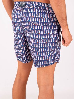 3. Zeybra Men's Swimsuit in Technical Fabric with Headlight Print Blue