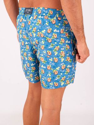 3. Zeybra Men's Swimsuit in Technical Fabric with Moscow Mule Print Blue