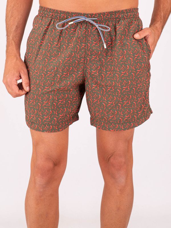 1. Costume Uomo Zeybra in Tessuto Tecnico con Fantasia Peperoncini Verde Militare ZEYBRA aub653