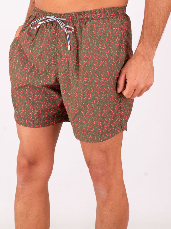 2. Costume Uomo Zeybra in Tessuto Tecnico con Fantasia Peperoncini Verde Militare ZEYBRA aub653