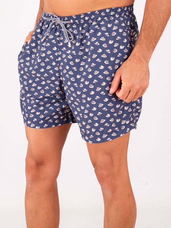2. Zeybra Men's Swimsuit in Technical Fabric with Hat Print Blue ZEYBRA aub654