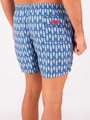 3. Costume Uomo Zeybra in Tessuto Tecnico con Stampa Barche Blu