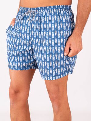 2. Costume Uomo Zeybra in Tessuto Tecnico con Stampa Barche Blu