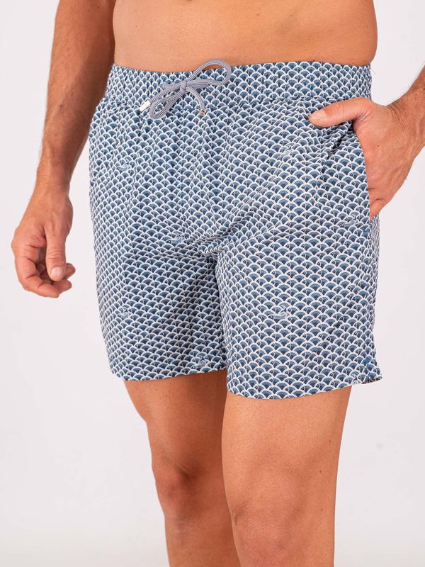 4. Maillot de bain homme Zeybra en tissu technique à motif géométrique Bleu ZEYBRA aub665