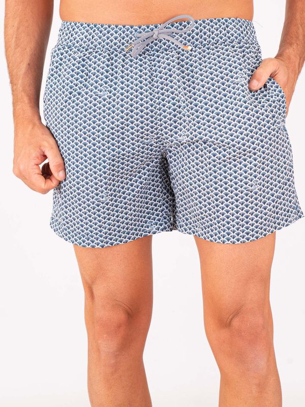 1. Maillot de bain homme Zeybra en tissu technique à motif géométrique Bleu ZEYBRA aub665