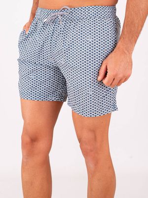 2. Costume Uomo Zeybra in Tessuto Tecnico con Fantasia Geometrica Blu