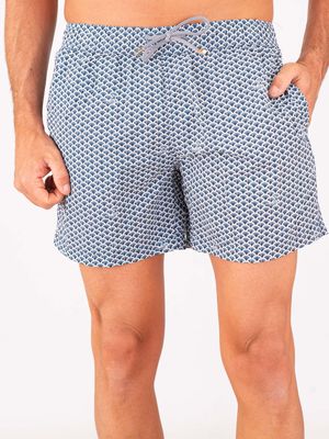 1. Costume Uomo Zeybra in Tessuto Tecnico con Fantasia Geometrica Blu