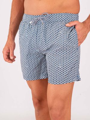 4. Costume Uomo Zeybra in Tessuto Tecnico con Fantasia Geometrica Blu