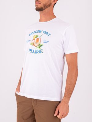 2. T-Shirt Uomo Zeybra in Cotone con Stampa Moscow Mule Bianco