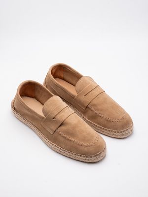 1. Espadrilles homme style mocassin en daim Duke Marechiaro 1962 Beige