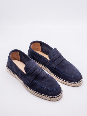 1. Espadrilles homme style mocassin en daim Duke Marechiaro 1962 Bleu