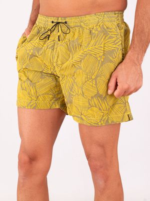 2. Costume Uomo Zeybra in Tessuto Tecnico con Stampa Tropicale Giallo