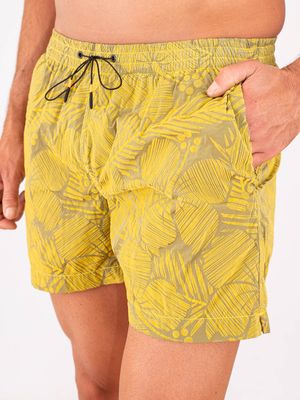 4. Costume Uomo Zeybra in Tessuto Tecnico con Stampa Tropicale Giallo